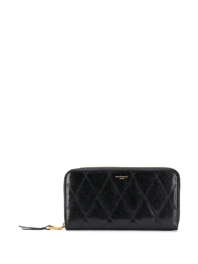 Shop Givenchy Gv3 Leather Zip Wallet In Black