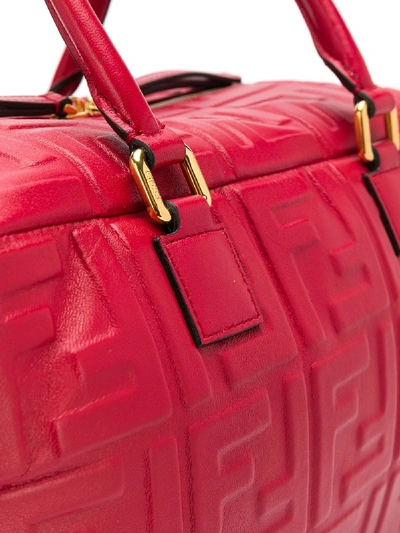 Shop Fendi Boston Small Leather Shoudler Bag In Red