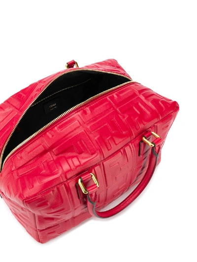 Shop Fendi Boston Small Leather Shoudler Bag In Red