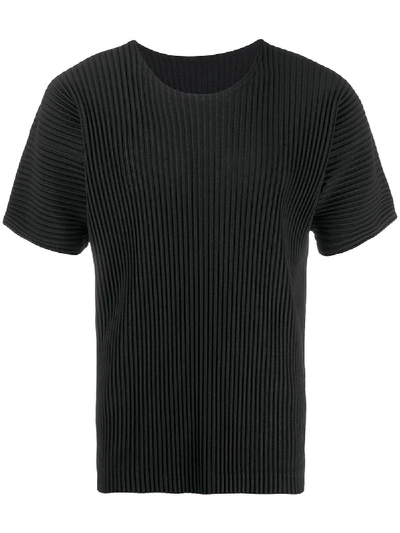 Shop Issey Miyake Short Sleeves T-shirt In Black