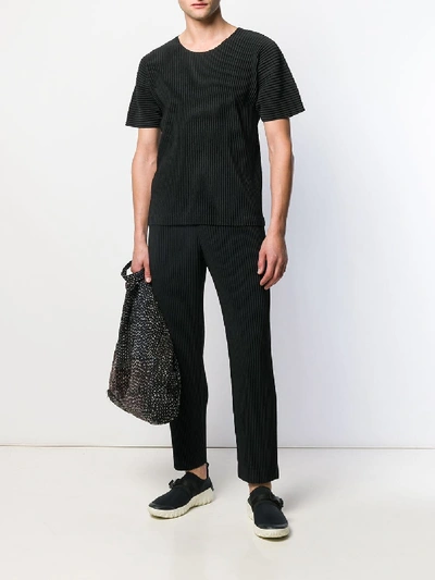 Shop Issey Miyake Short Sleeves T-shirt In Black