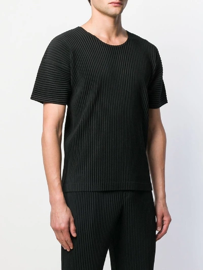 Shop Issey Miyake Short Sleeves T-shirt In Black