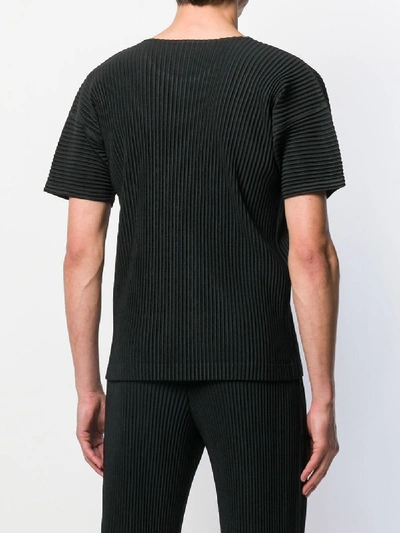 Shop Issey Miyake Short Sleeves T-shirt In Black