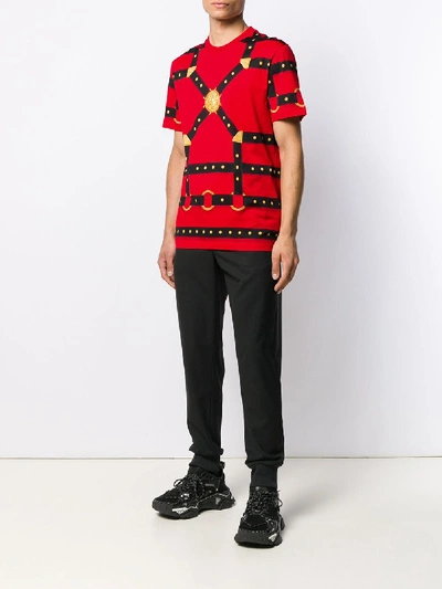 Shop Versace Cotton Printed T-shirt In Red