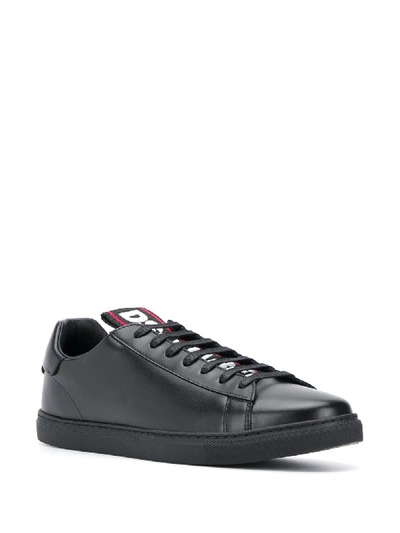 Shop Dsquared2 Leather Sneaker In Black