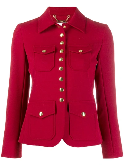 Shop Chloé Wool Blend Jacket In Red