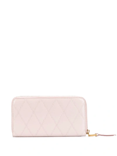 Shop Givenchy Gv3 Leather Zip Wallet In Pink