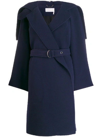 Shop Chloé Wool Coat In Blue