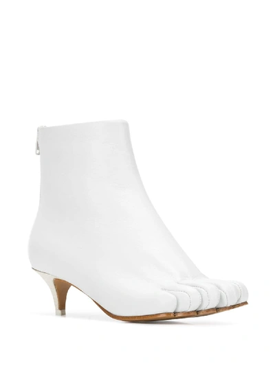 Shop Mm6 Maison Margiela Leather Stivaletto Boots In White