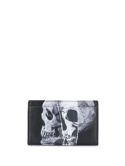 Shop Alexander Mcqueen Credit Card Holder With Skull In Black