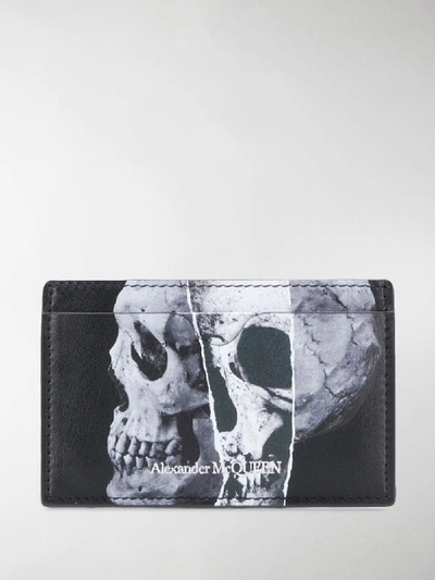 Shop Alexander Mcqueen Credit Card Holder With Skull In Black