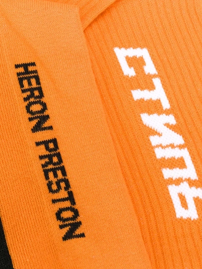 Shop Heron Preston Ctnmb Socks In Orange