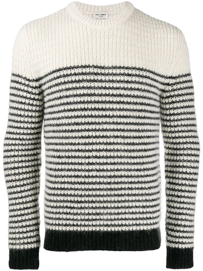 Shop Saint Laurent Black And White Striped Sweater