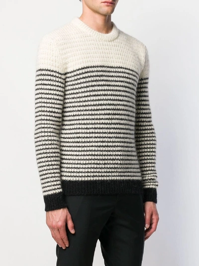 Shop Saint Laurent Black And White Striped Sweater