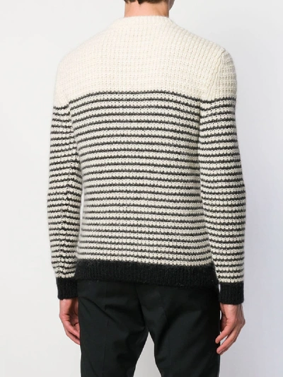 Shop Saint Laurent Black And White Striped Sweater