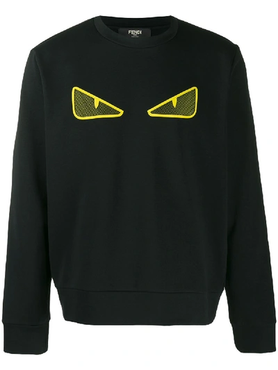 Shop Fendi Sweatshirt Eyes Bugs In Black