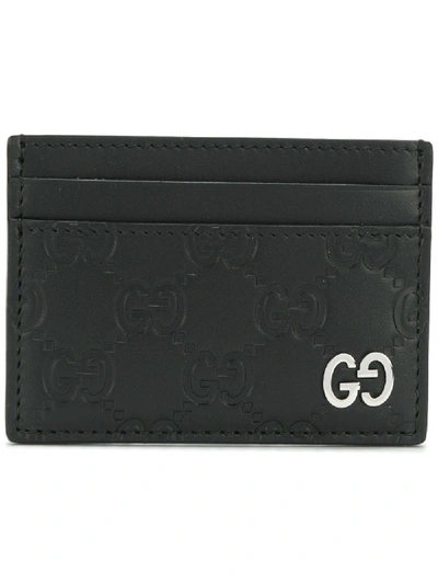 Shop Gucci Logo Credit Card Holder In Black