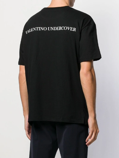 Shop Valentino Print Cotto T-shirt In Black