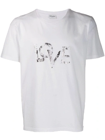 Shop Saint Laurent Cotton T-shirt In White