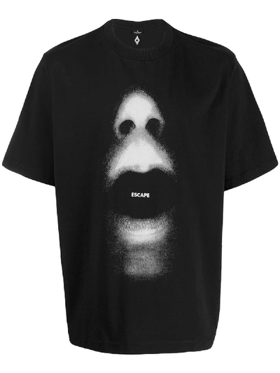 Shop Marcelo Burlon County Of Milan Printed Cotton T-shirt In Black