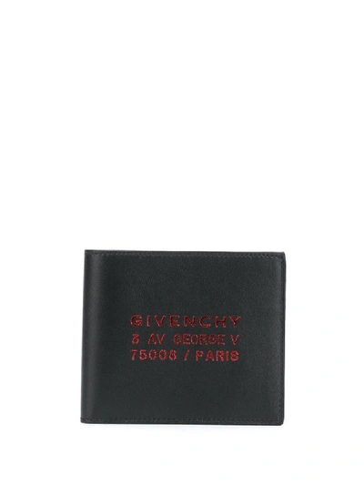 Shop Givenchy Logo Leather Wallet In Black