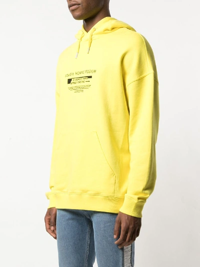 Shop Givenchy Logo Print Hoodie Sweatshirt In Yellow