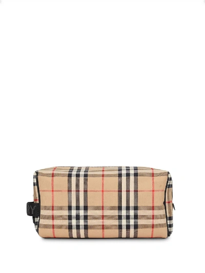 Shop Burberry Wallet With Check Motif In Beige