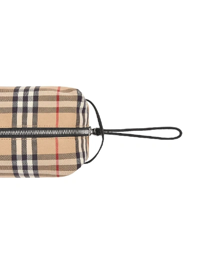 Shop Burberry Wallet With Check Motif In Beige