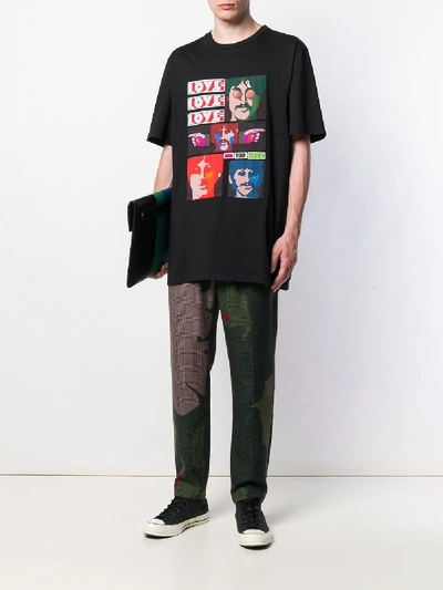 Shop Stella Mccartney Idol Oversized Tshirt With Beatles Print In Black