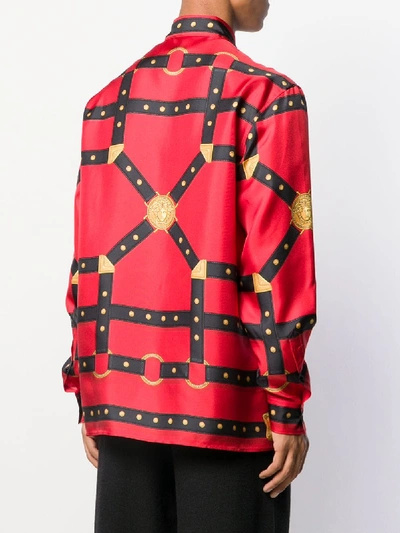 Shop Versace Printed Shirt In Red