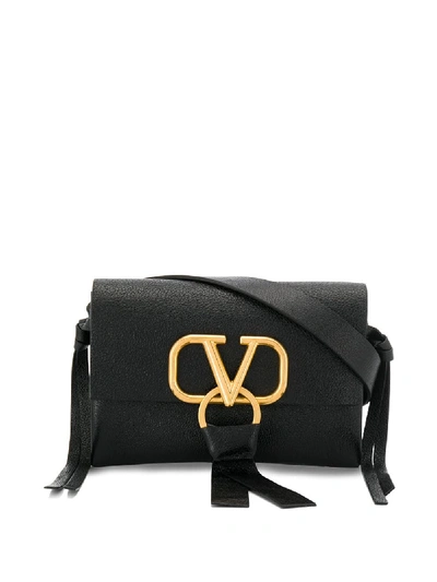 Shop Valentino Vring Leather Belt Bag In Black