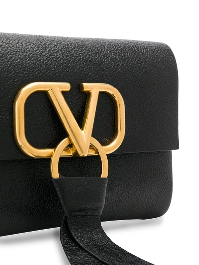 Shop Valentino Vring Leather Belt Bag In Black