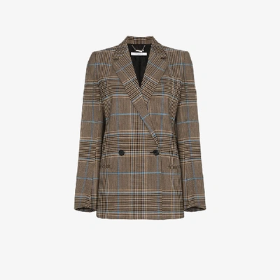Shop Givenchy Wool Blend Checked Jacket In Blue