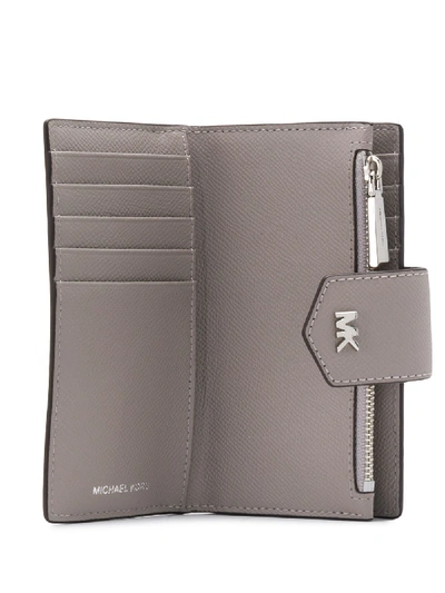 Shop Michael Michael Kors Leather Wallet In Grey