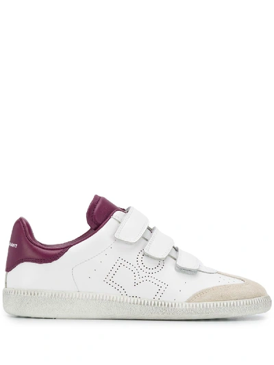 Shop Isabel Marant Beth Leather Sneakers In White