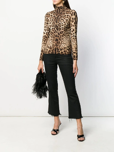 Shop Dolce & Gabbana Silk Shirt In Animalier