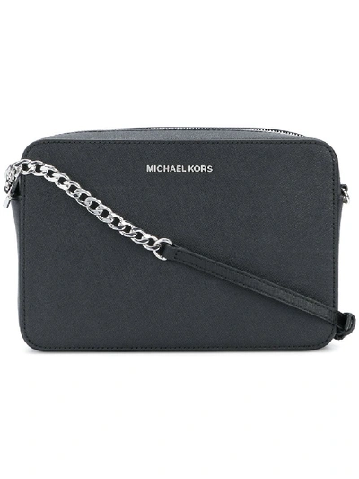 Shop Michael Michael Kors Leather Crossbody Bag In Black