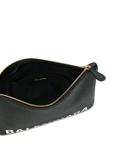 Shop Balenciaga Ville Leather Clutch In Black