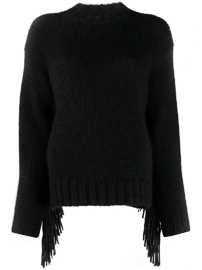 Shop Alanui Leopard Sweater In Black
