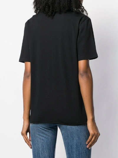 Shop Saint Laurent Round-neck T-shirt With Logo Print In Black