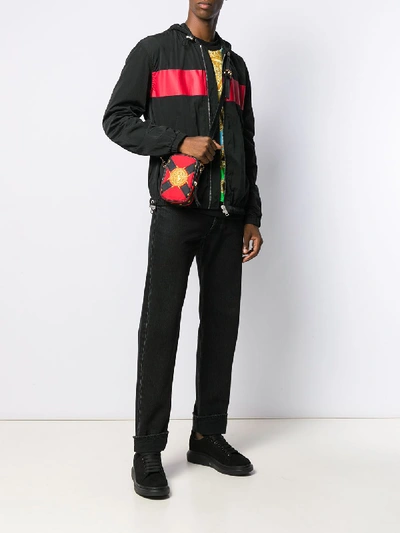 Shop Versace Leather Satchel Bag In Multicolor