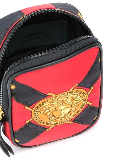 Shop Versace Leather Satchel Bag In Multicolor