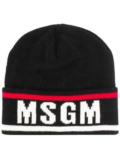 Shop Msgm Logo Print Hat In Black