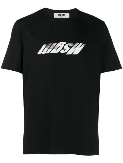 Shop Msgm Printed T-shirt In Black