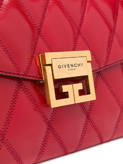 Shop Givenchy Gv3 Small Leather Shoulder Bag In Red