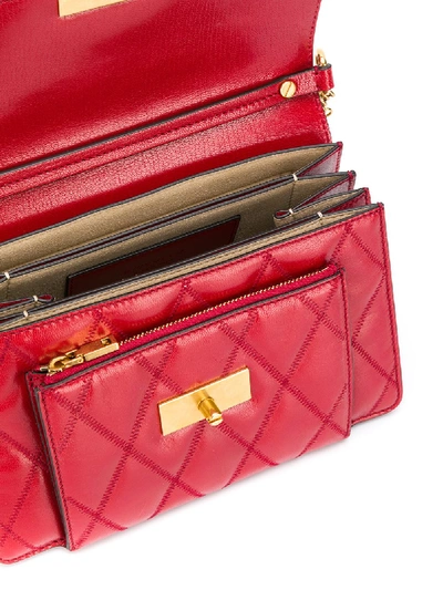 Shop Givenchy Gv3 Small Leather Shoulder Bag In Red
