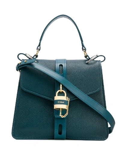 Shop Chloé Aby Leather Shoulder Bag In Blue