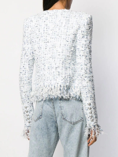 Shop Balmain Tweed Jacket In White