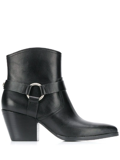 Shop Michael Michael Kors Barnes Leather Ankle Boots In Black