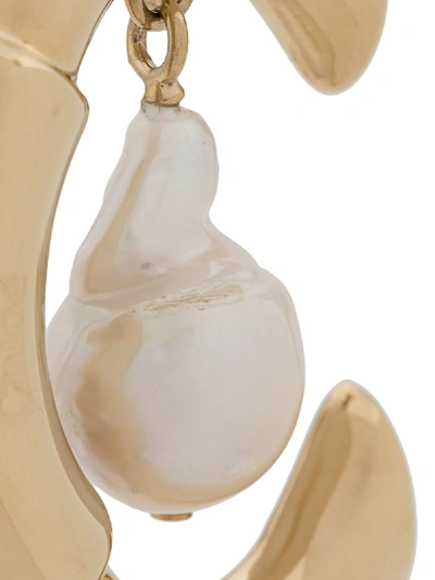 Shop Chloé Pearl Earrings In Gold